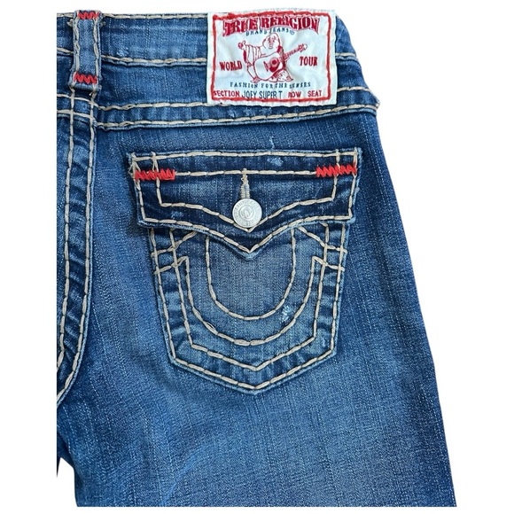 True Religion NWT Joey Super T Flare Jeans Medium Wash Low Rise Y2K, sz 28 - Picture 6 of 7